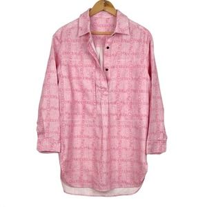 JW Anderson Pink Linen Grid Tunic Button Shirt Men’s Size S